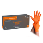 MaiMed Diamond Grip+ oranje nitril handschoen met doos