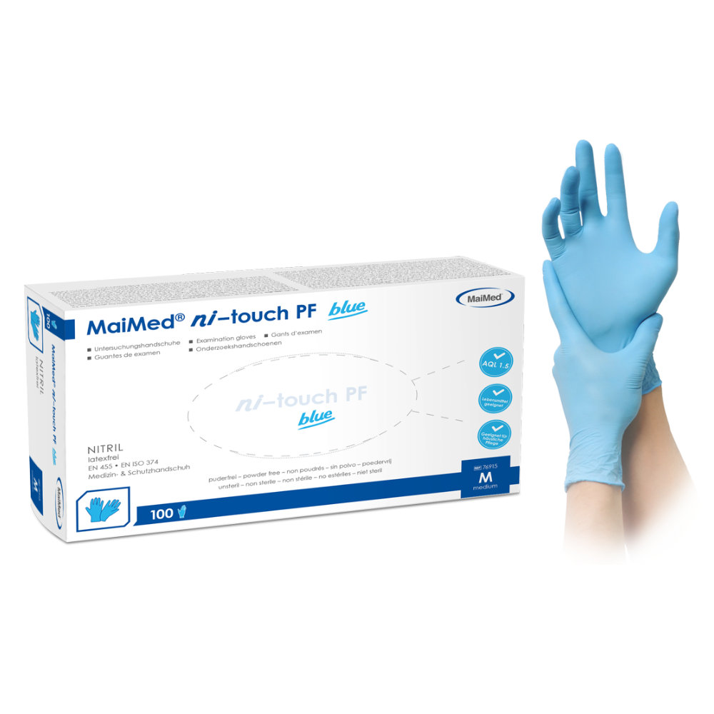 MaiMed ni-touch blauwe nitril handschoen met doos